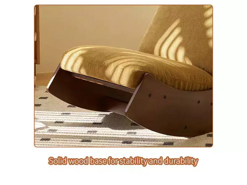 Fauteuil à bascule rétro en bois massif pour chambre de bébé et salon - Mouvement de glisse doux