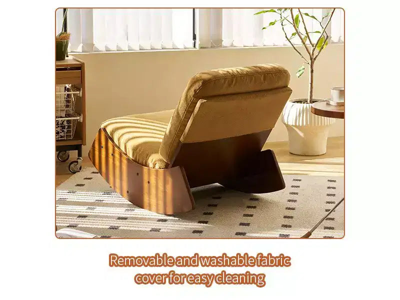 Fauteuil à bascule rétro en bois massif pour chambre de bébé et salon - Mouvement de glisse doux