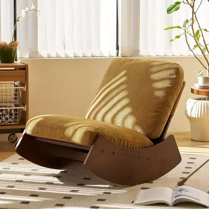 Fauteuil à bascule rétro en bois massif pour chambre de bébé et salon - Mouvement de glisse doux