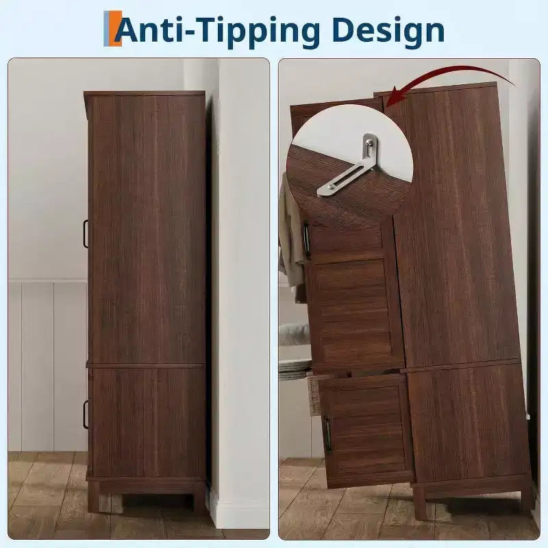 Grande armoire autoportante à 4 portes, étagères réglables, style moderne, meuble de rangement pour chambre à coucher, salon