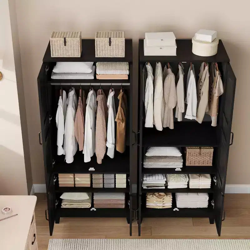 Grande armoire autoportante à 4 portes, étagères réglables, style moderne, meuble de rangement pour chambre à coucher, salon