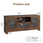 COZONY 55 Buffet de ferme avec portes en acrylique, meuble bar à café marron avec étagères réglables et rangement