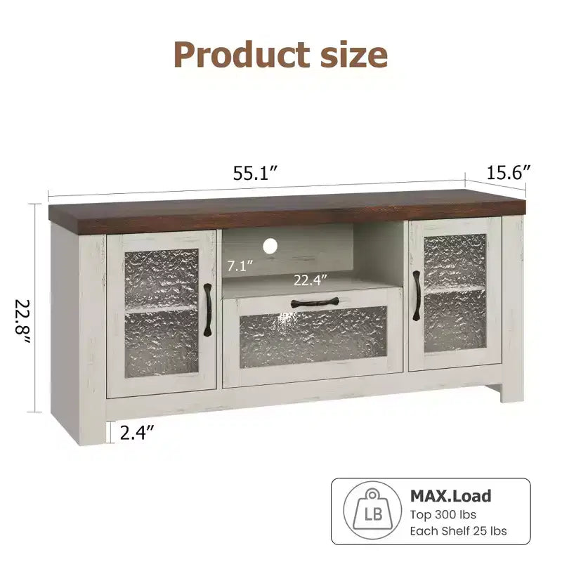 COZONY 55 Buffet de ferme avec portes en acrylique, meuble bar à café marron avec étagères réglables et rangement