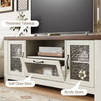 COZONY 55 Buffet de ferme avec portes en acrylique, meuble bar à café marron avec étagères réglables et rangement