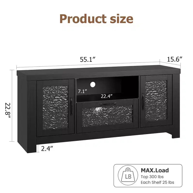COZONY 55 Buffet de ferme avec portes en acrylique, meuble bar à café marron avec étagères réglables et rangement