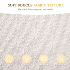 Cadre de lit plateforme rembourré Queen/King Size avec tête de lit moelleuse, forme incurvée, beige - ModernLuxe