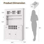 COZONY 68.7 Meuble de Rangement de Cuisine de Ferme avec Comptoir, Tiroirs et Étagères Réglables, Grande Armoire de Rangement avec Casier à Bouteilles