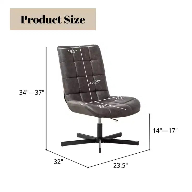 GDFStudio Mora Ensemble de 2 pièces : fauteuil d'appoint capitonné en similicuir et ottoman avec base en métal