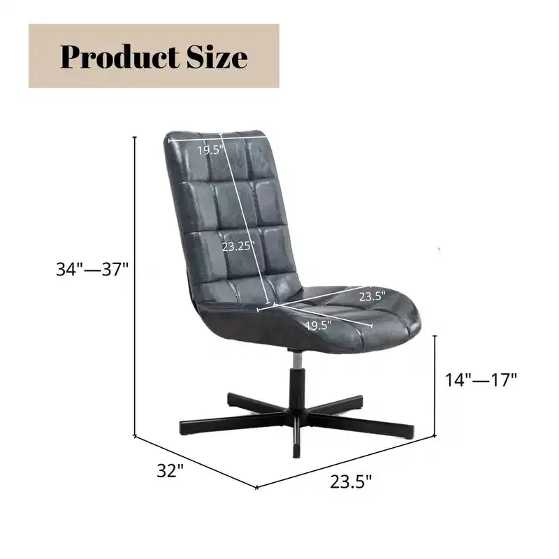 GDFStudio Mora Ensemble de 2 pièces : fauteuil d'appoint capitonné en similicuir et ottoman avec base en métal