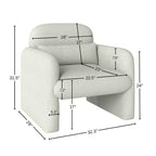Fauteuil d'appoint tonneau moderne GDFStudio Diane en chenille avec coussin