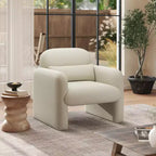 Fauteuil d'appoint tonneau moderne GDFStudio Diane en chenille avec coussin