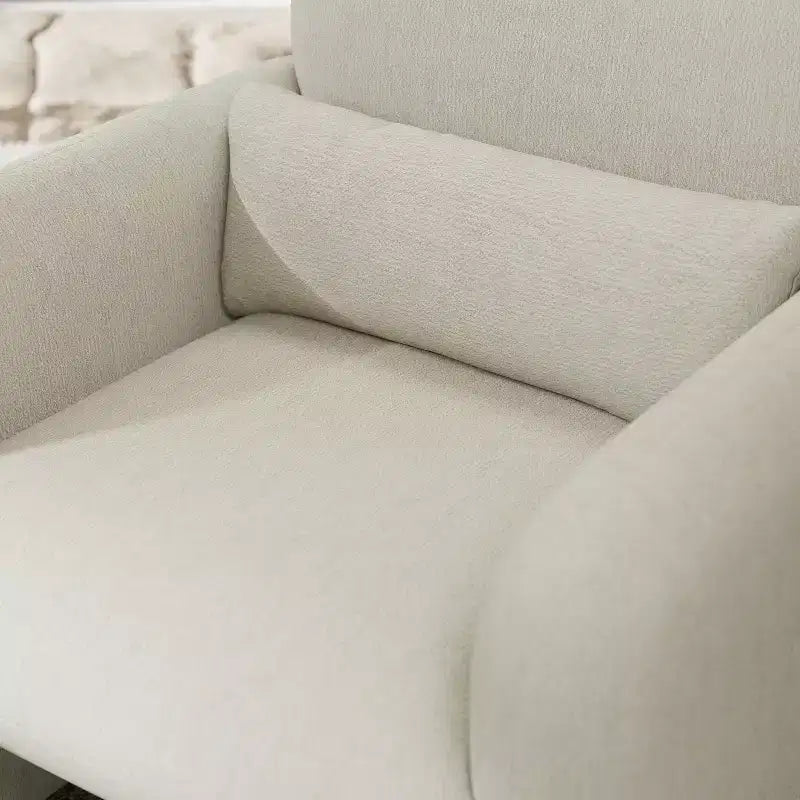 Fauteuil d'appoint tonneau moderne GDFStudio Diane en chenille avec coussin