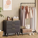 Lot de 2 tables de chevet, 61 cm de large, 3 tiroirs, motif vague noire, avec station de recharge, table de chevet moderne pour chambre/salon