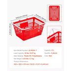 VEVOR Paniers de Courses, Lot de 4, 21L, Paniers d'Épicerie Empilables en Plastique PE avec Poignées, Structure en Maille Dense, Supporte jusqu'à 9 kg, Rouges