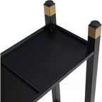 GDFStudio Nerita : Console moderne en verre à 2 plateaux avec structure métallique