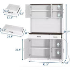 71 Armoire de cuisine style ferme, Meuble de rangement autoportant haut, pour salle à manger, salon