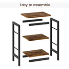 Lot de 2 tables de chevet avec 3 étagères de rangement, tables d'appoint industrielles avec cadre en métal, tables de chevet peu encombrantes pour chambre, salon, bureau