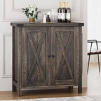 Petit buffet de rangement 2 pièces, meuble de rangement de style ferme avec 2 portes et étagères réglables, console d'entrée pour salon/salle à manger/cuisine