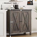 Petit buffet de rangement 2 pièces, meuble de rangement de style ferme avec 2 portes et étagères réglables, console d'entrée pour salon/salle à manger/cuisine