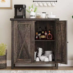 Petit buffet de rangement 2 pièces, meuble de rangement de style ferme avec 2 portes et étagères réglables, console d'entrée pour salon/salle à manger/cuisine