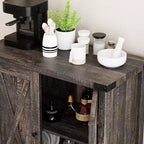 Petit buffet de rangement 2 pièces, meuble de rangement de style ferme avec 2 portes et étagères réglables, console d'entrée pour salon/salle à manger/cuisine