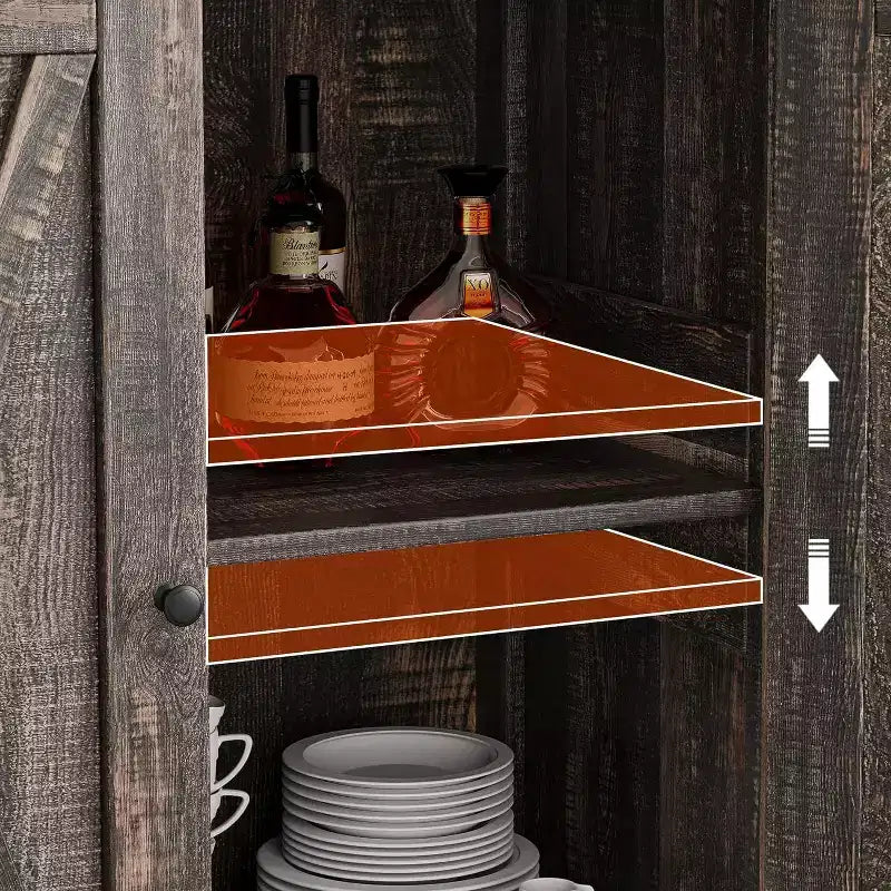 Petit buffet de rangement 2 pièces, meuble de rangement de style ferme avec 2 portes et étagères réglables, console d'entrée pour salon/salle à manger/cuisine