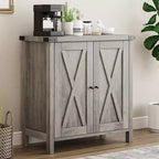 Petit buffet de rangement 2 pièces, meuble de rangement de style ferme avec 2 portes et étagères réglables, console d'entrée pour salon/salle à manger/cuisine