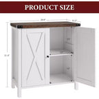 Petit buffet de rangement 2 pièces, meuble de rangement de style ferme avec 2 portes et étagères réglables, console d'entrée pour salon/salle à manger/cuisine