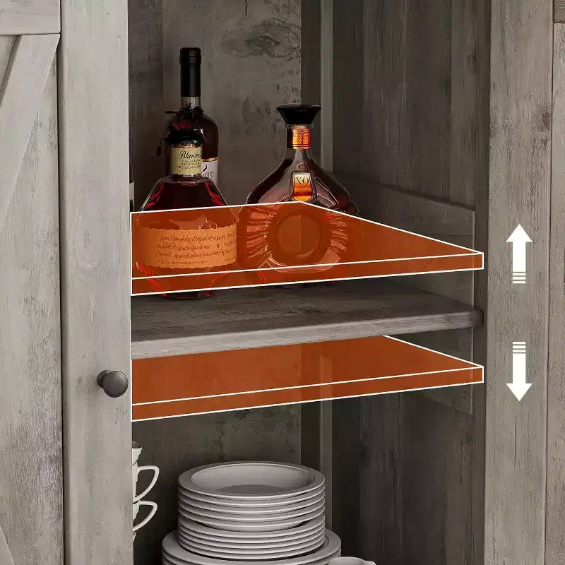 Petit buffet de rangement 2 pièces, meuble de rangement de style ferme avec 2 portes et étagères réglables, console d'entrée pour salon/salle à manger/cuisine