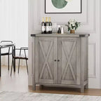 Petit buffet de rangement 2 pièces, meuble de rangement de style ferme avec 2 portes et étagères réglables, console d'entrée pour salon/salle à manger/cuisine