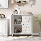 Petit buffet de rangement 2 pièces, meuble de rangement de style ferme avec 2 portes et étagères réglables, console d'entrée pour salon/salle à manger/cuisine