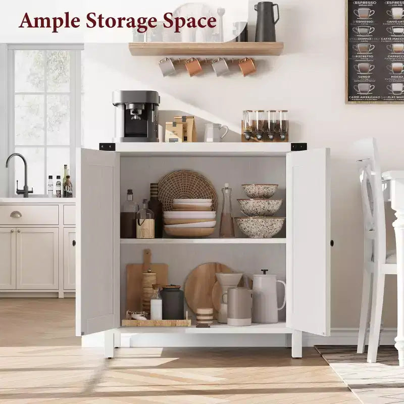 Petit buffet de rangement 2 pièces, meuble de rangement de style ferme avec 2 portes et étagères réglables, console d'entrée pour salon/salle à manger/cuisine