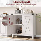 Petit buffet de rangement 2 pièces, meuble de rangement de style ferme avec 2 portes et étagères réglables, console d'entrée pour salon/salle à manger/cuisine