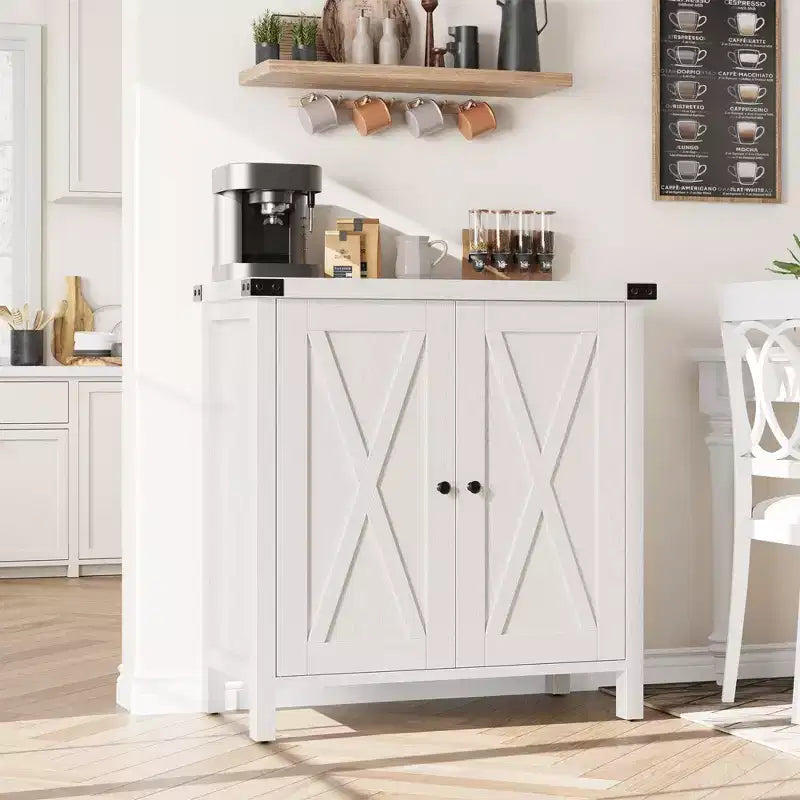 Petit buffet de rangement 2 pièces, meuble de rangement de style ferme avec 2 portes et étagères réglables, console d'entrée pour salon/salle à manger/cuisine
