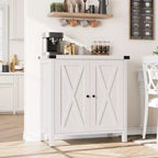 Petit buffet de rangement 2 pièces, meuble de rangement de style ferme avec 2 portes et étagères réglables, console d'entrée pour salon/salle à manger/cuisine
