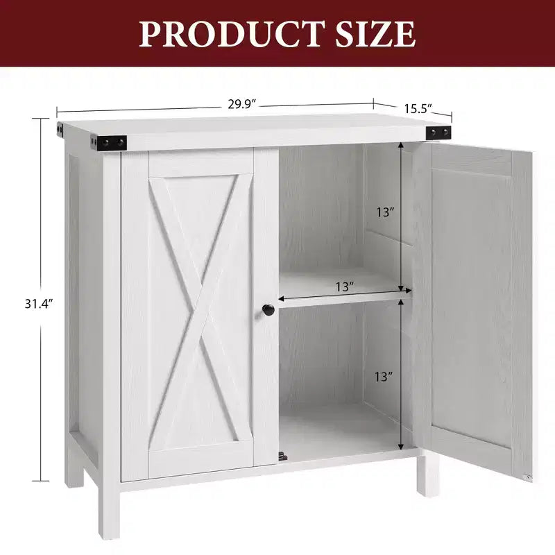 Petit buffet de rangement 2 pièces, meuble de rangement de style ferme avec 2 portes et étagères réglables, console d'entrée pour salon/salle à manger/cuisine