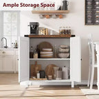 Petit buffet de rangement 2 pièces, meuble de rangement de style ferme avec 2 portes et étagères réglables, console d'entrée pour salon/salle à manger/cuisine