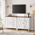 Petit buffet de rangement 2 pièces, meuble de rangement de style ferme avec 2 portes et étagères réglables, console d'entrée pour salon/salle à manger/cuisine