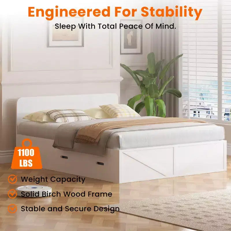 Ensemble de canapé convertible Mjkone avec lit escamotable et rangement, double/grand, matelas non inclus