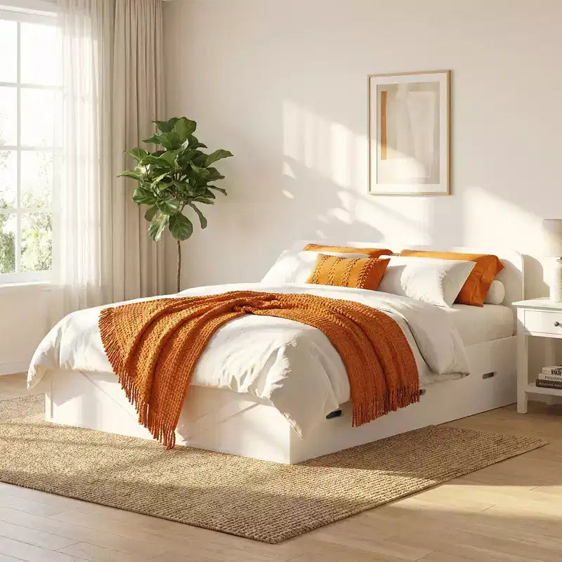 Ensemble de canapé convertible Mjkone avec lit escamotable et rangement, double/grand, matelas non inclus
