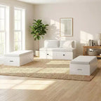 Ensemble de canapé convertible Mjkone avec lit escamotable et rangement, double/grand, matelas non inclus