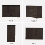 Buffet de ferme avec 5 tiroirs et 2 portes, meuble de bar à café en bois, étagères réglables, pour salle à manger, salon