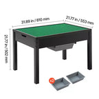 Table d'activités pour enfants avec plateau de blocs de construction réversible, table de jeu en bois avec 2 bacs de rangement pour les loisirs créatifs, l'apprentissage et le jeu, noir