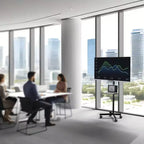 Chariot TV mobile PERLESMITH avec roulettes pour téléviseurs LCD/LED/OLED de 32 à 60 pouces, étagère réglable en hauteur, supporte jusqu'à 40 kg, VESA maximum 400 x 400 mm