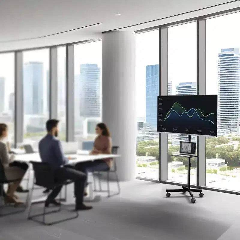 Chariot TV mobile PERLESMITH avec roulettes pour téléviseurs LCD/LED/OLED de 32 à 60 pouces, étagère réglable en hauteur, supporte jusqu'à 40 kg, VESA maximum 400 x 400 mm