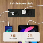 Meuble TV Zevemomo 67.7 de style rustique pour téléviseur de 75 pouces avec lumières LED 16 couleurs, 6 compartiments de rangement, console multimédia pour salon, marron