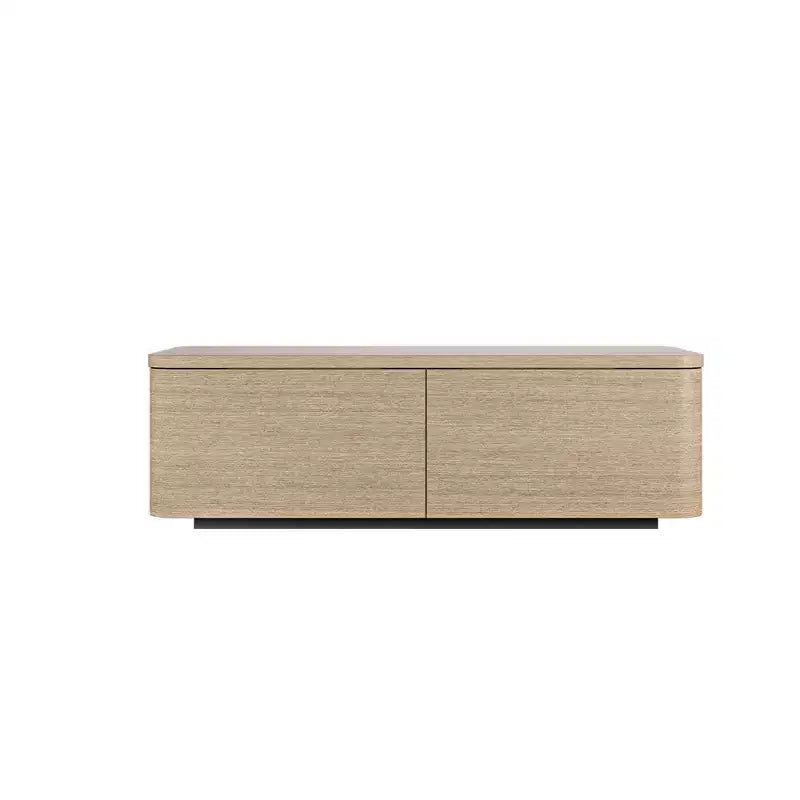 Table basse Homsee 4 tiroirs avec rangement – Table d'appoint moderne pour salon, finition chêne clair