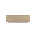 Table basse Homsee 4 tiroirs avec rangement – Table d'appoint moderne pour salon, finition chêne clair