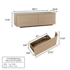 Table basse Homsee 4 tiroirs avec rangement – Table d'appoint moderne pour salon, finition chêne clair