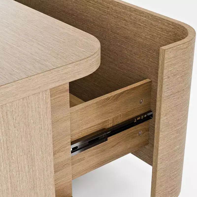 Table basse Homsee 4 tiroirs avec rangement – Table d'appoint moderne pour salon, finition chêne clair